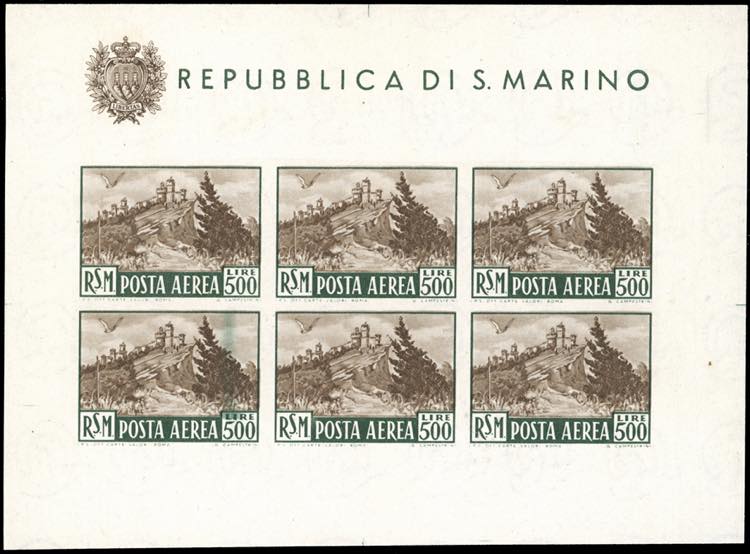 1951 - 500 lire Veduta, foglietto ... 