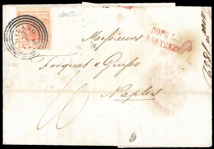 1852 - 15 cent. rosa, II tipo (5), ... 