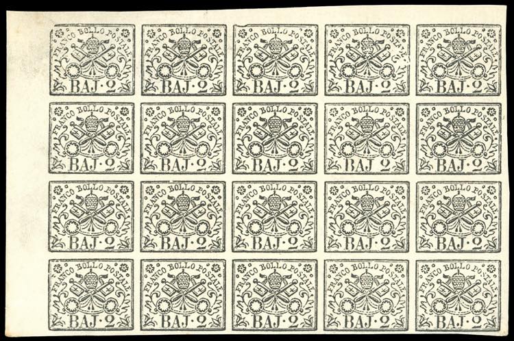 1867 - 2 baj bianco (3A), blocco ... 