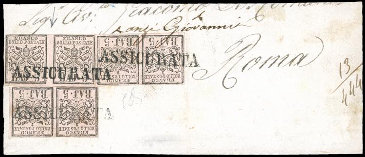 1852 - 5 baj rosa chiaro, tre ... 