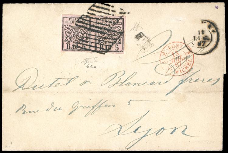 1867 - 5 baj rosa vinaceo, coppia ... 