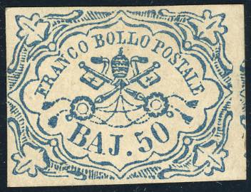 1852 - 50 baj azzurro (10), parte ... 