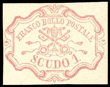 1852 - 1 scudo rosa carminio (11), ... 