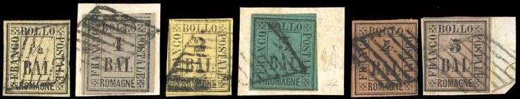 1859 - I primi sei valori (1/6), ... 