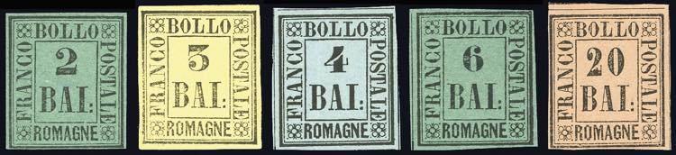 PROVE 1859 - 2 b. verde scuro, 3 ... 