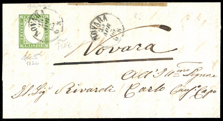 1863 - 5 cent. verde olivastro ... 