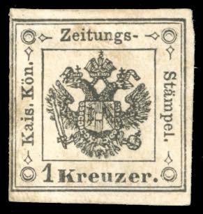 1859 - 1 kr. nero (2), gomma ... 