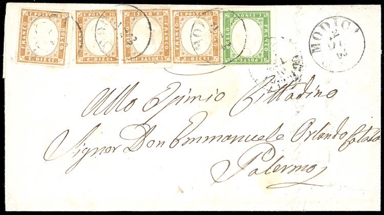1863 - 5 cent. verde, 10 cent. ... 