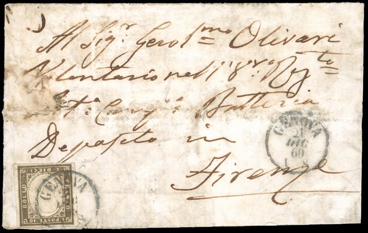 1860 - 10 cent. bruno grigio ... 