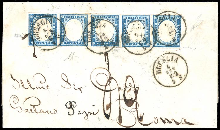 1862 - 20 cent. azzurro (15Ca), ... 