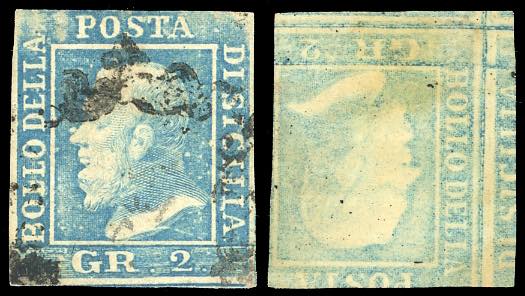 1859 - 2 grana azzurro chiaro, II ... 