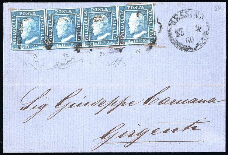 1860 - 2 grana azzurro verdastro, ... 