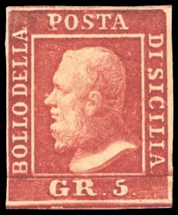 1859 - 5 grana rosa carminio, I ... 