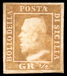 1858 - 1/2 grano giallo ocra, ... 