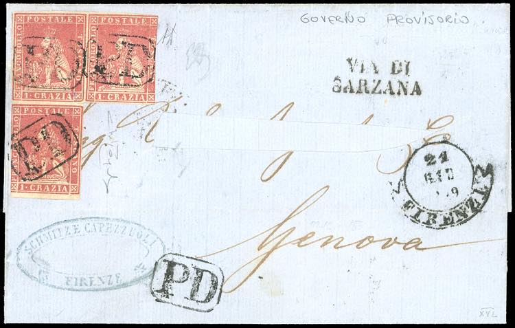 1859 - 1 crazia carminio (12), ... 
