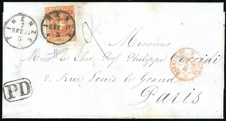 1861 - 80 cent. carnicino (22), ... 