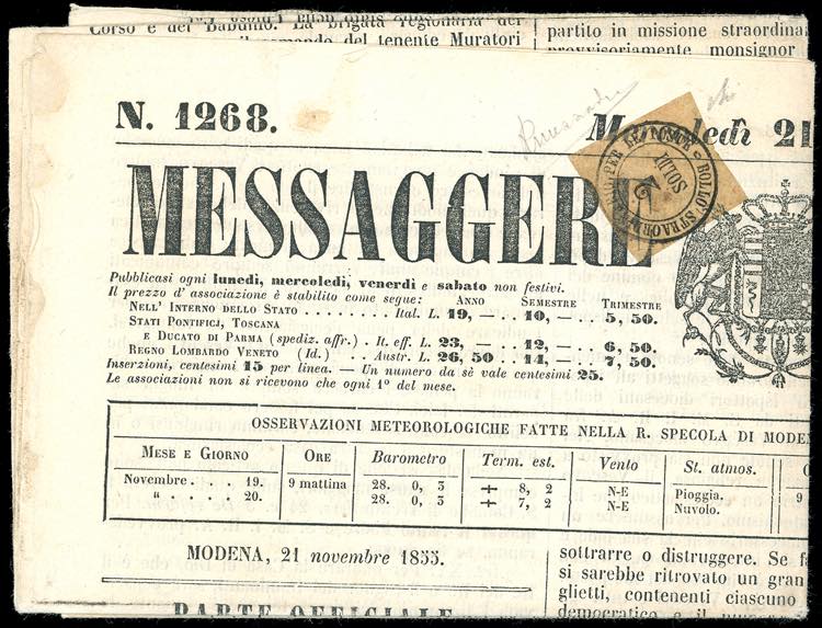 1855 - 2 soldi nero, segnatasse ... 
