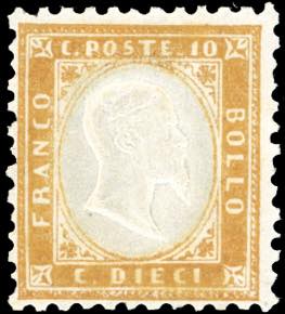 1862 - 10 cent. bistro giallastro ... 