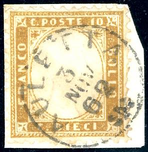 1862 - 10 cent. bistro giallastro ... 