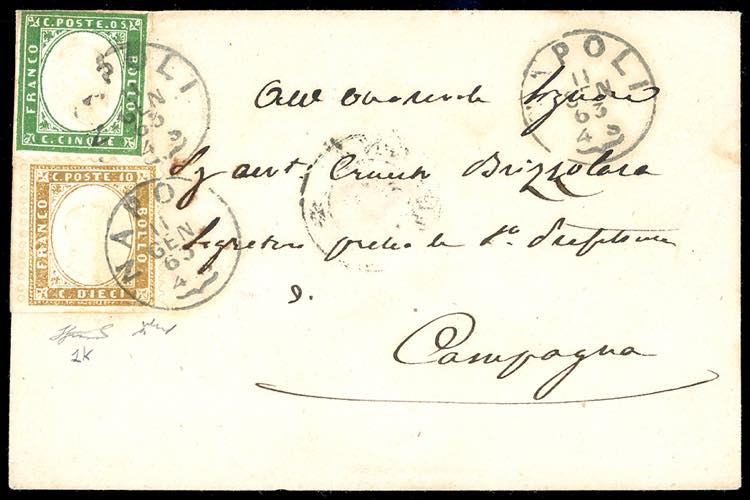 1863 - 10 cent. bistro giallastro, ... 