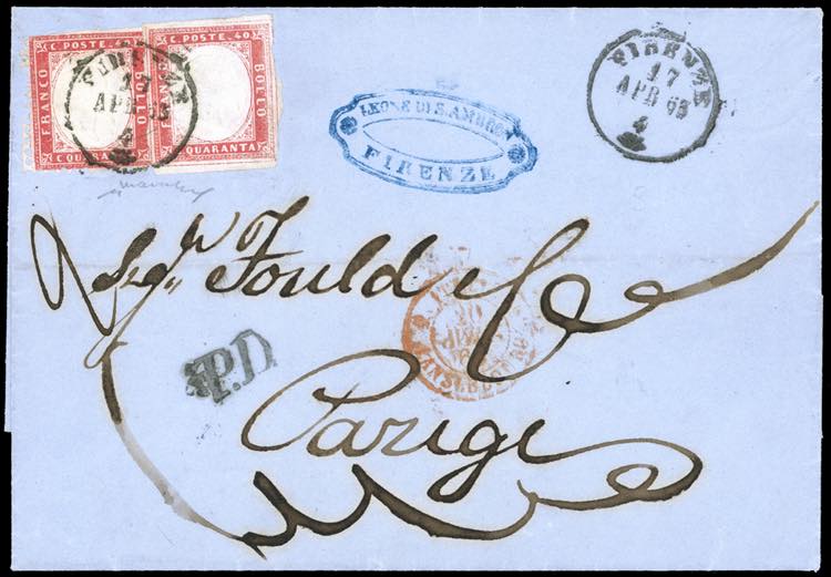 1863 - 40 cent. rosso carminio ... 