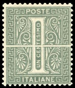 1864 - 1 cent. verde grigio ... 