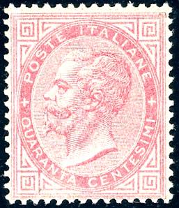 1863 - 40 cent. rosa carminio, De ... 