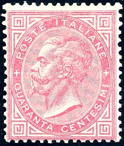 1866 - 40 cent. rosso carminio, De ... 