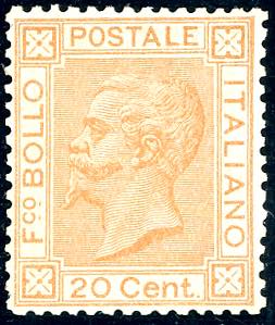 1877 - 20 cent. ocra arancio (28), ... 