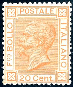 1877 - 20 cent. ocra arancio (28), ... 