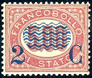 1878 - 2 cent. su 5 lire Servizio ... 