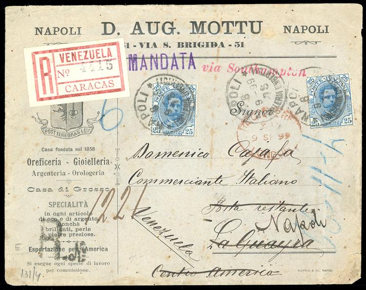 1899 - 25 cent. azzurro (62), due ... 