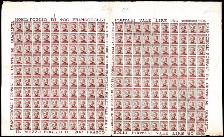 1908 - 40 cent. bruno, Michetti ... 