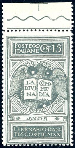1921 - 15 cent. grigio Dante, non ... 