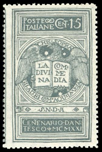 1921 - 15 cent. grigio Dante, non ... 