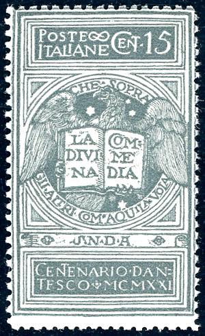 1921 - 15 cent. grigio Dante, non ... 