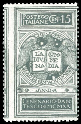 1921 - 15 cent. grigio Dante, non ... 