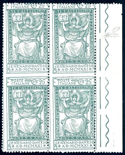 1921 - 25 cent. verde Dante, ... 
