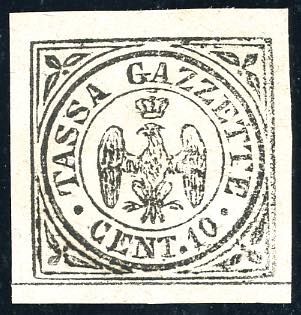 1859 - 10 cent. nero Aquilotto ... 