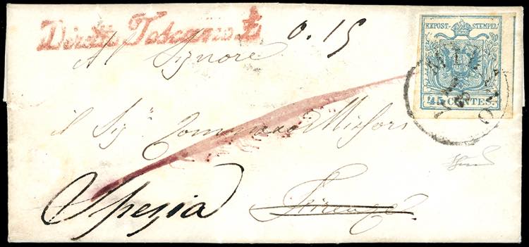 1853 - 45 cent. azzurro ardesia ... 