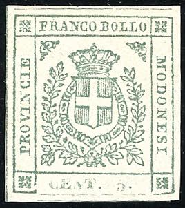 1859 - 5 cent. verde (12), nuovo, ... 