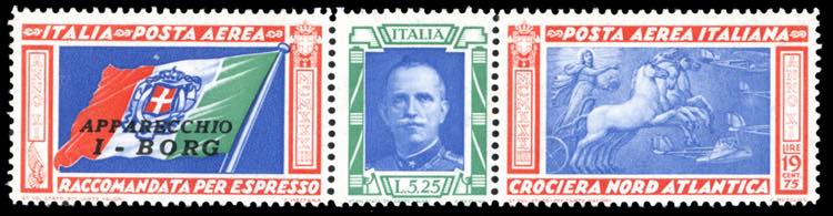 1933 - 5,25 + 19,75 lire trittico ... 