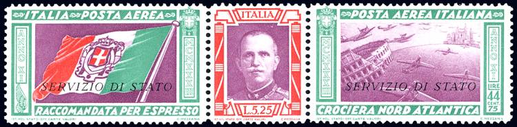 1933 - 5,25 + 44,75 lire trittico ... 