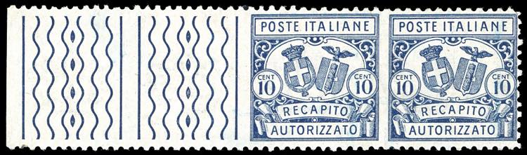 1928 - 10 cent. dent. 11, coppia ... 