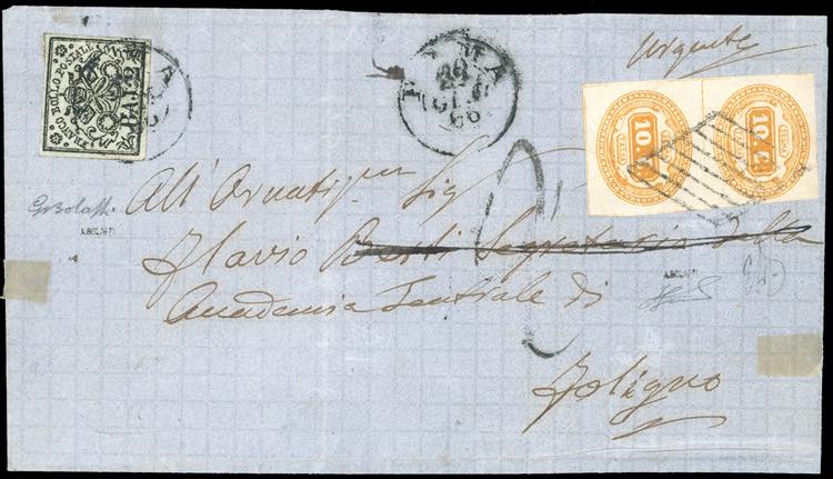 1866 - 10 cent. arancio (1b), ... 