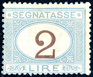 1870 - 2 lire azzurro chiaro e ... 