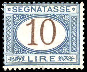 1874 - 10 lire azzurro e bruno ... 