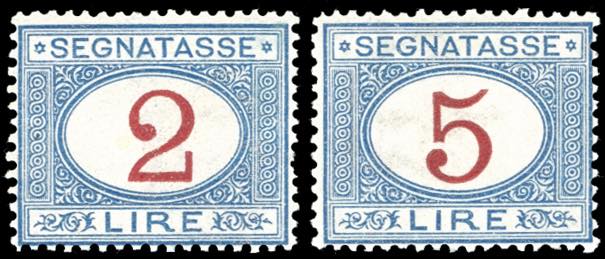 1903 - 2 e 5 lire azzurro e ... 