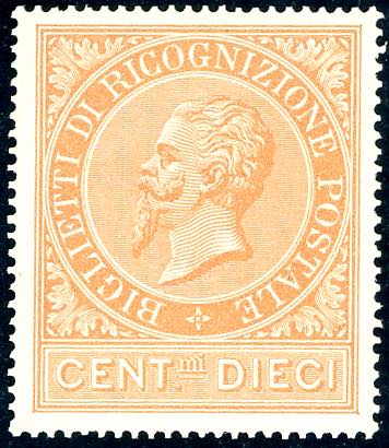 1874 - 10 cent. ocra arancio (1), ... 