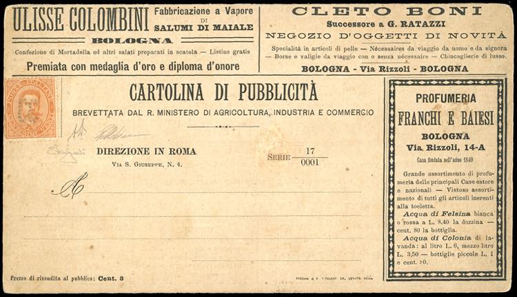 CARTOLINE DI PUBBLICITA 1889 - 20 ... 